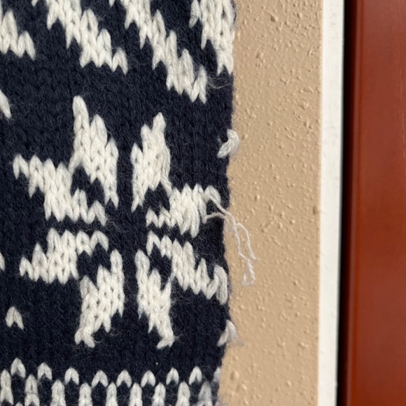 Scarf navy and white knit - Picture 3 of 4